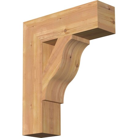 Ekena Millwork Funston Block Smooth Bracket, Western Red Cedar, 5 1/2"W x 20"D x 24"H BKT06X20X24FST05SWR